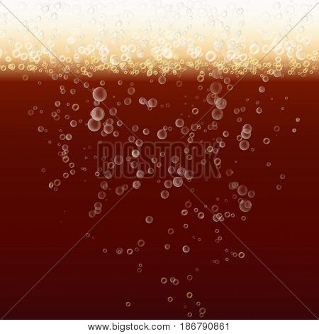 Beer Background Texture With Foam And Vubbles. Macro Of Frefreshing Beer.