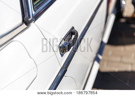 Beautiful old classic or retro car door handle