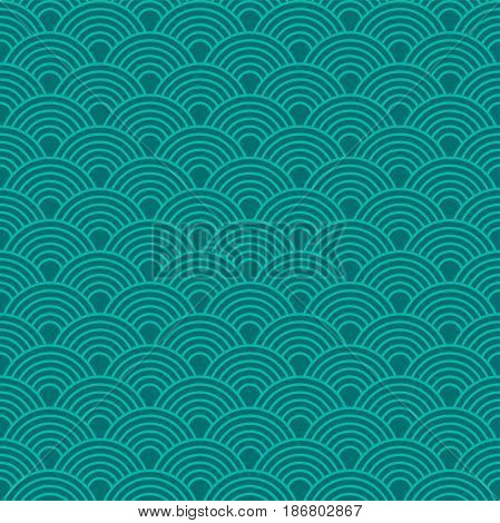 Abstract waves simple seamless deep blue tone pattern. Vector illustartion.