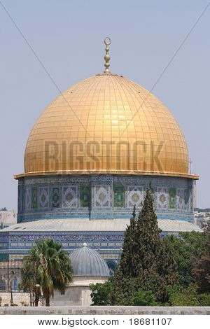 La cupola della roccia a Sunrise, Jerusalem
