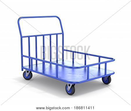 Transport cart. Industrial trolley. 3d illustration .