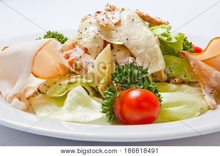 Caesar Salad With Chicken Fillet And Cheese