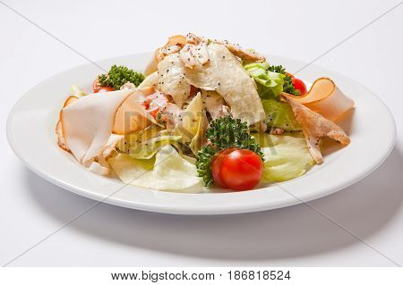Caesar Salad With Chicken Fillet And Cheese