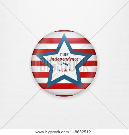 Stylish american independence day design. Badge and label isolated on white background for Independence Day. Happy Independence Day greeting card. Independence Day design. Vector illustration