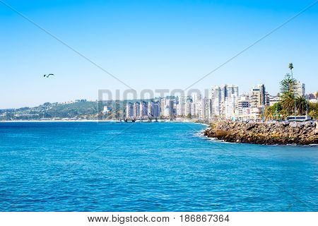 View To The Lagoon In Vina Del Mar, Chile