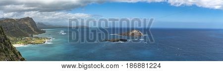 The Windward Coast of the island of Oahu, Hawaii.