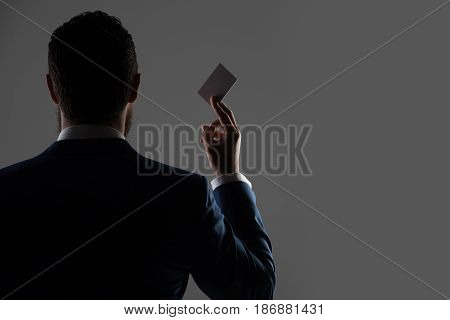 Office Man With Paper Credit Card, Business Ethics And Fashion