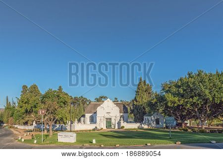 TULBACH SOUTH AFRICA - APRIL 2 2017: The Oude Kerk Volksmuseum a museum in an historic church in Tulbach a town in the Boland area of the Western Cape Province