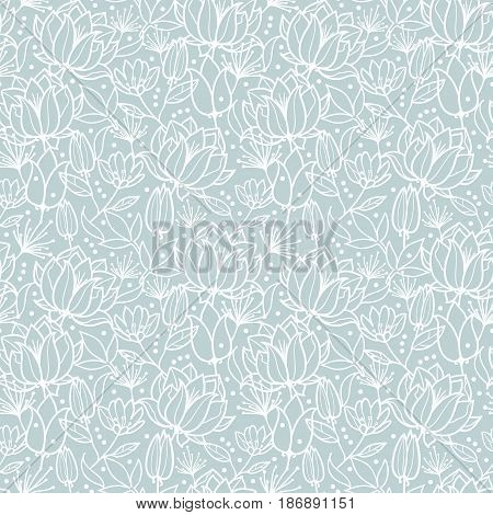 Vector silver grey spring flowers texture seamless repeat pattern bacgkround design. Great for springtime greeting cards, invitations, wedding, fabric, wallpaper, wrapping projects. Surface pattern design.