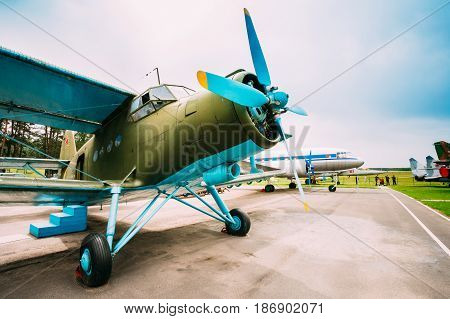 Old Soviet Plane Paradropper Aircraft Outdoor Summer