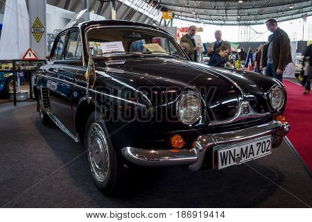 STUTTGART GERMANY - MARCH 03 2017: Supermini car Renault Dauphine 1959. Europe's greatest classic car exhibition 