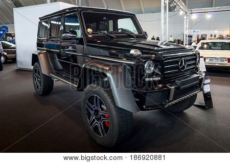 STUTTGART GERMANY - MARCH 03 2017: Off-road car Mercedes-Benz G500 4x4 2. Europe's greatest classic car exhibition 