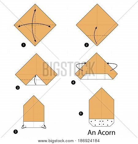 step by step instructions how to make origami a Chestnut.