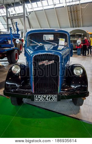 STUTTGART GERMANY - MARCH 03 2017: Truck Opel Blitz 1948. Europe's greatest classic car exhibition 