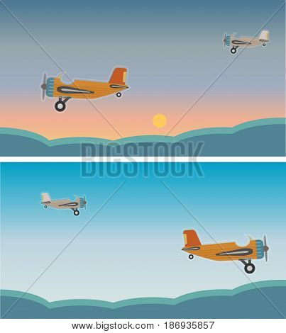 Vintage Single Turboprop Airplane Vector
