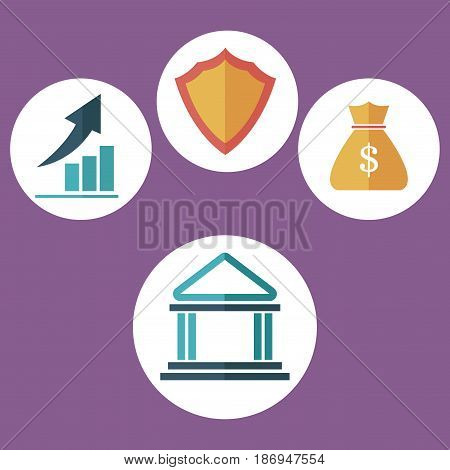 building bank security finance inverstment dollar vector illustration