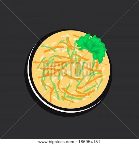 Cartoon vector illustration of asian rice soup