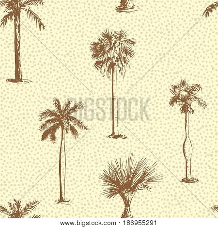 Seamless pattern with palm trees. Palmetto repeatable pattern.