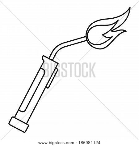 Welding torch icon in outline style isolated vector illustration