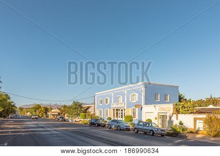TULBACH SOUTH AFRICA - APRIL 2 2017: A street scene in Tulbach an historic town in the Boland area of the Western Cape Province