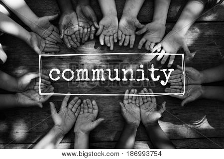 Diversity hands community together friendship 