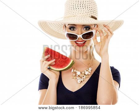 Fashion Summer Caucasian Woman With Perfect Skin