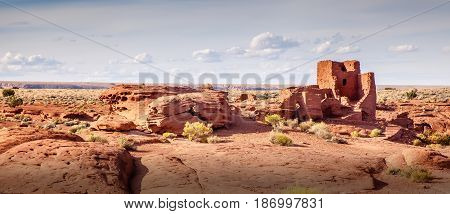 View of Wupatki National Monument ruins in Arizona.