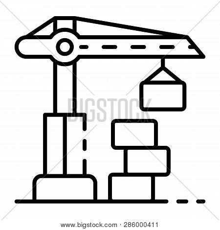 Construction Home Crane Icon. Outline Construction Home Crane Vector Icon For Web Design Isolated On