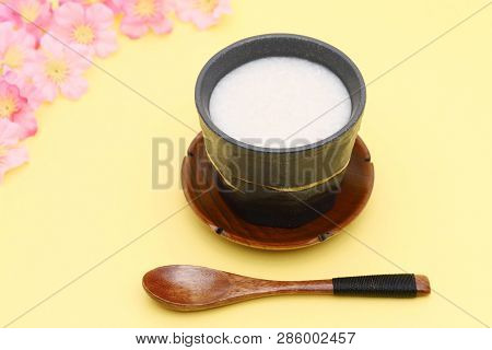 Drink Of Japanese Sweet Alcohol Drink Made From Sake Lees (amazake)