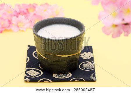Drink Of Japanese Sweet Alcohol Drink Made From Sake Lees (amazake)