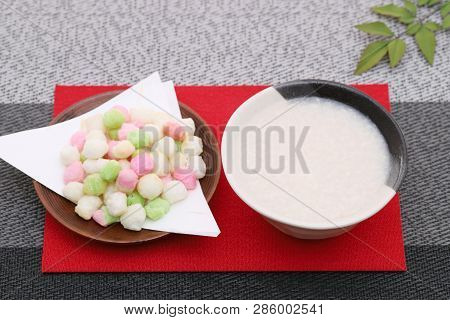 Drink Of Japanese Sweet Alcohol Drink Made From Sake Lees (amazake)