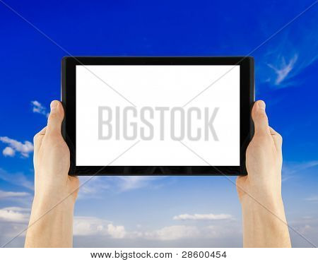 Beyaz arka plan bir tablet