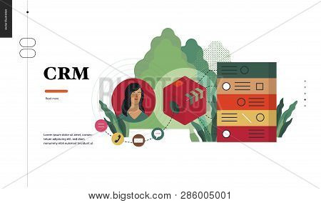 Technology 2 - Crm Customer Relationship Management - Modern Flat Vector Concept Digital Illustratio