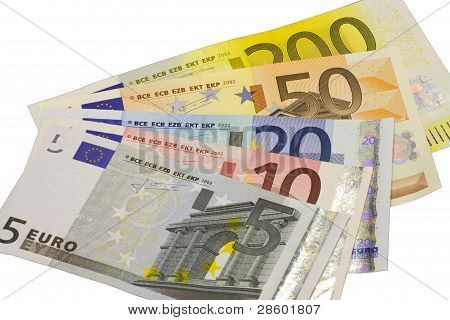 Различные евро банкноты