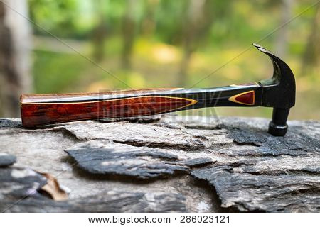 Traditional Curved Claw Hammer On White Background