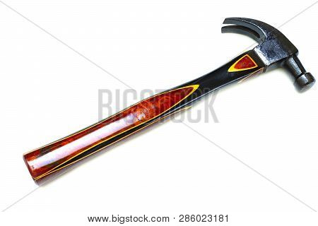Traditional Curved Claw Hammer On White Background