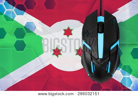 Burundi Flag  And Computer Mouse. Concept Of Country Representing E-sports Team