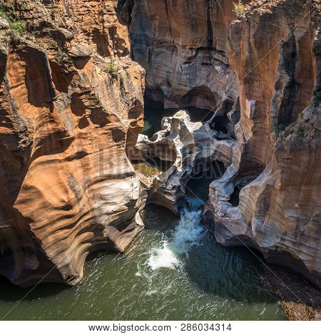 Bourke's Luck Potholes Rock Formation In Blyde River Canyon Reserve, South Africa.