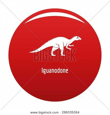 Iguanodone Icon. Simple Illustration Of Iguanodone Vector Icon For Any Design Red