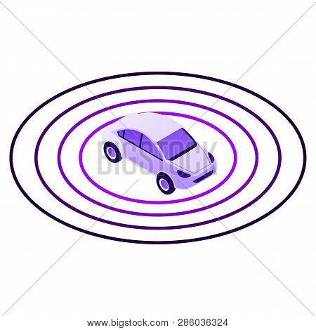 Smart Car Sensor Zone Icon. Isometric Of Smart Car Sensor Zone Vector Icon For Web Design Isolated O