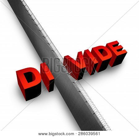Divide Wall Or Dividing Society Or Social Division As A Border Barrier Concept As An Idea Of Separat