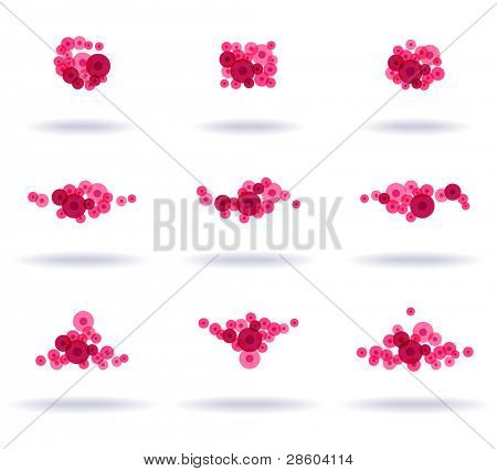 ชุดเก้าแดงสัญลักษณ์ ภาพเวกเตอร์