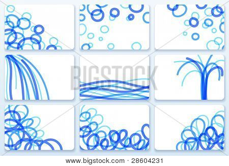 น้ำ ชุดเก้านามบัตร ภาพเวกเตอร์