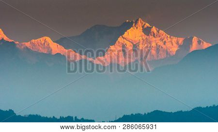 A View Of Snow Clad Kangchenjunga, Also Spelled Kanchenjunga,the Third Highest Mountain In The World