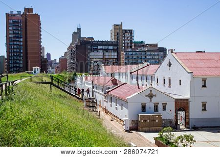 Johannesburg, South Africa, 17th February - 2019: Exterior View Of Old Prison Fort In City Centre
