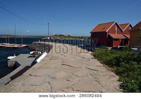 Marina of the Norwegian fishing town Hvaler . June 19,2018. Hvaler,Norway