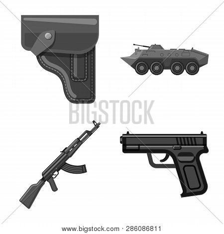 Vector Illustration Of Weapon And Gun Icon. Collection Of Weapon And Army Stock Vector Illustration.