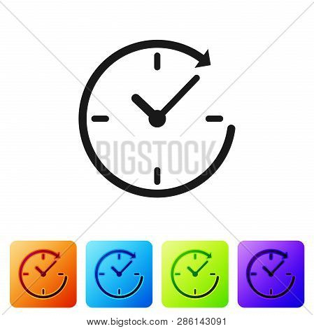 Grey Clock With Arrow Icon Isolated On White Background. Time Symbol. Clockwise Rotation Icon Arrow 