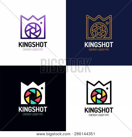 Camera Shutter Photography With Royal Crown Logo Icon Vector Inspiration