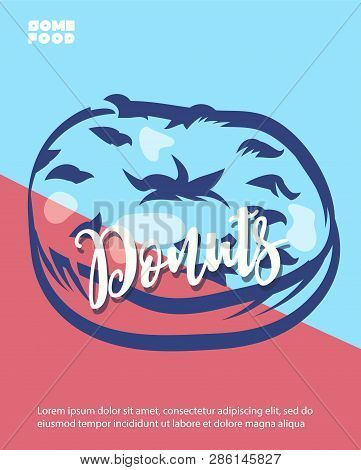 Donut Poster With Cool Design. Vector Stock Illustration.